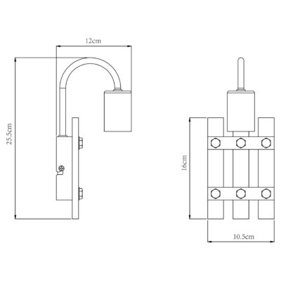 APLIQUE 1L MILTON MADERA 1 X 60W E-27
