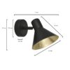 APLIQUE KOBI NEGRO MATE-ORO 1 X 40W E-14