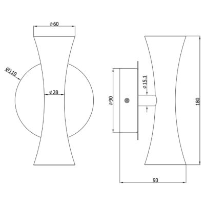 APLIQUE LED ALDA LATÓN 2 X 50W GU-10