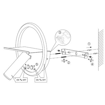 APLIQUE LED PALMER NEGRO LED 8W 470LM 3000K