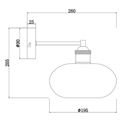 APLIQUE MOSSI LATÓN - AMBAR 1 X 40W E-14