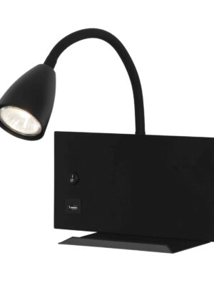 APLIQUE PELAY NEGRO MATE 1 X 50W GU10