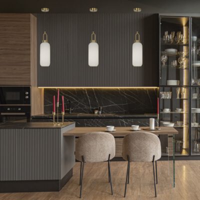 COLGANTE 1L BRIT LATÓN - OPAL 1 X 60W E-27