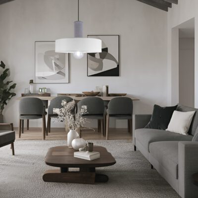 COLGANTE 1L KILIAN BLANCO/GRIS 1 X 60W E-27 - 40CM