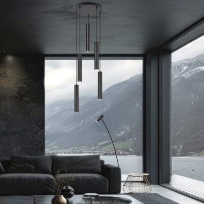 COLGANTE 8L. ANTIA NEGRO 8 X 40W GU-10