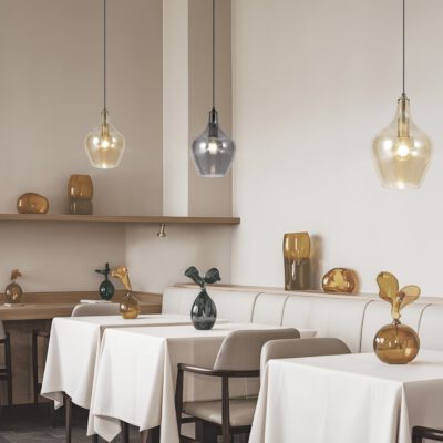 COLGANTE AINA LATÓN - AMBAR 1 X 60W E-27