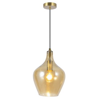 COLGANTE AINA LATÓN - AMBAR 1 X 60W E-27