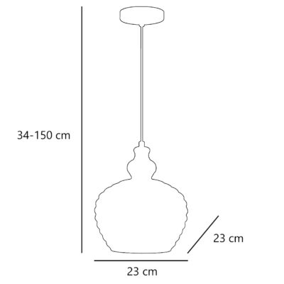 COLGANTE LUMPUR CUERO 1 X 60W E-27