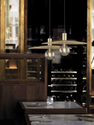 COLGANTE PORTALS ORO ENVEJECID 1 X 60W E-27