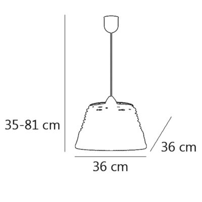 COLGANTE SEBU NEGRO/CUERDA 1 X 60W E-27