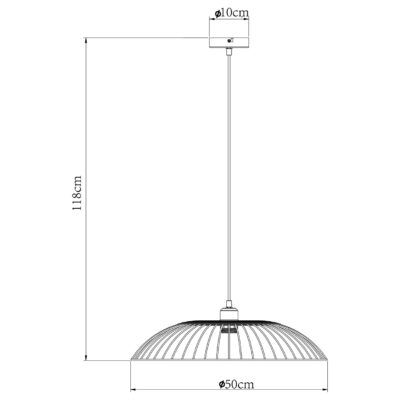 LÁMPARA COLGANTE STEFAN NEGRO RATAN 1 X 60W E-27