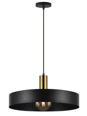 COLGANTE UMA NEGRO Y LATÓN 1 X 60W E-27