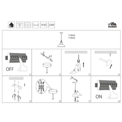 COLGANTE UMBRIA LATÓN - AMBAR 1 X 60W E-27