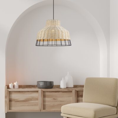 COLGANTE YADA METAL - RATÁN 1 X 60W E-27