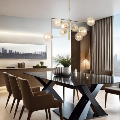 LAMPARA 8L GALAXIA LATÓN AMBAR 8 X 28W G-9