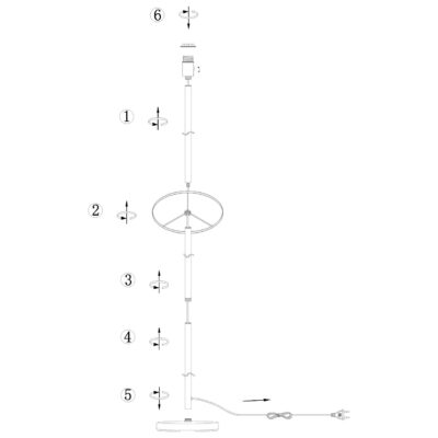 PIE SALON 1L MARTIN S/PANTALLA 1 X 60W E-27