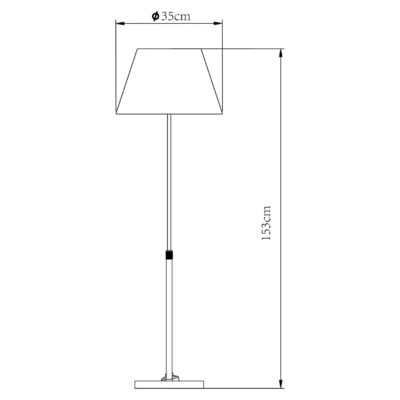 PIE SALON KENDAL NEGRO-LATÓN 1 X 60W E-27