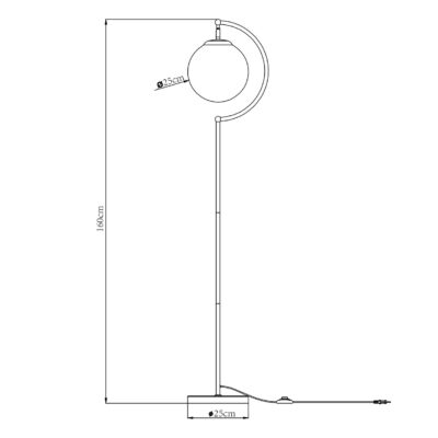 PIE SALON MIDAS NEGRO-OPAL 1 X 60W E-27