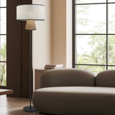 PIE SALON SELMA BEIGE-TOSTADO 1 X 60W E-27