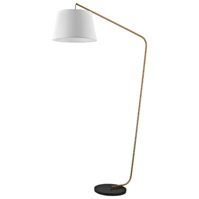 PIE SALON TALBOT LATÓN/BLANCO 1 X 60W E-27