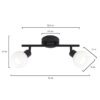 REGLETA 2L OPAL NEGRO MATE 2 X 40W E-14