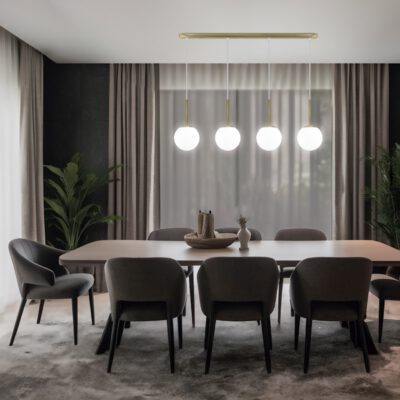 REGLETA 4L.PORTILE LATÓN-OPAL 4 X 40W E-14