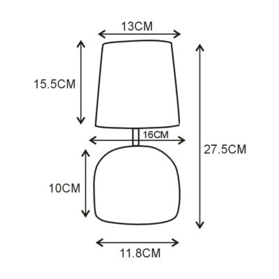 SOBREMESA BAXTER AZUL 1 X 40W E-14