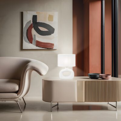 SOBREMESA DALTON BLANCO 1 X 40W E-14