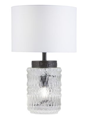 SOBREMESA MALMO NEGRO-CRISTAL 2 X 60W E-27