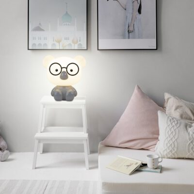 SOBREMESA MASKOTA KOALA GRIS 1 X 40W E-14-BOMBILLA INCLUIDA