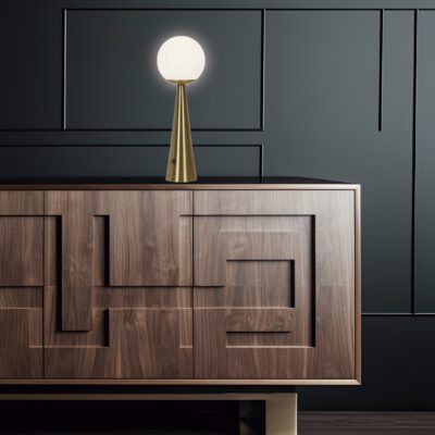 SOBREMESA PATRICK LATÓN-OPAL 1 X 25W E-27