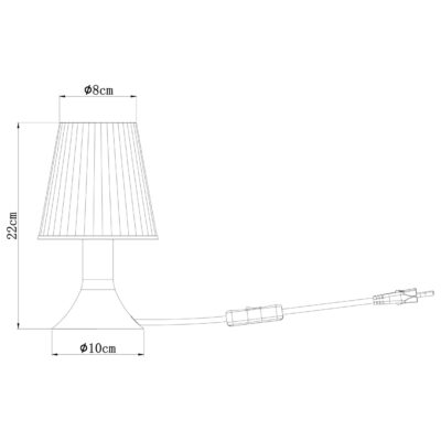 SOBREMESA SIOBAN BLANCO-NEGRO 1 X 18W E-14