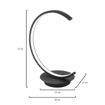 SOBREMESA UBER NEGRO MATE LED 8W 760LM 4000K