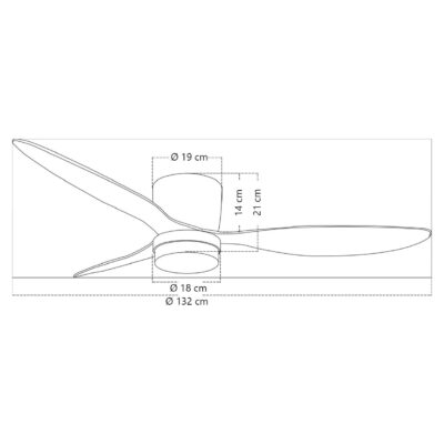 VENTILADOR RENO MADERA OSCURA 132 CM - 3 PALAS