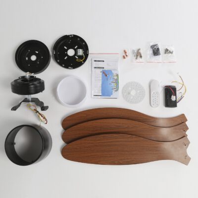 VENTILADOR RENO MADERA OSCURA 132 CM - 3 PALAS