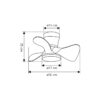 VENTILADOR SIUX BLANCO-MADERA 56 CM 3 PALAS