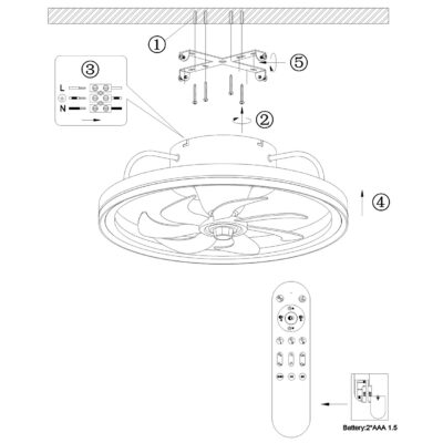 VENTILADOR TOM CHAMPAGNE 50 CMS - 7 PALAS