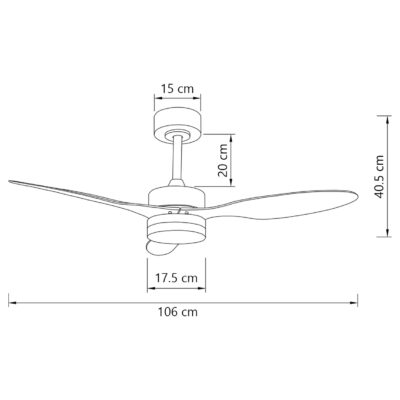 VENTILADOR VALCANO NEGRO 107 CM 3 PALAS