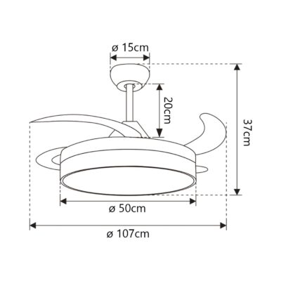 VENTILADOR VIC BLANCO/NEGRO 50 CM 3 PALAS
