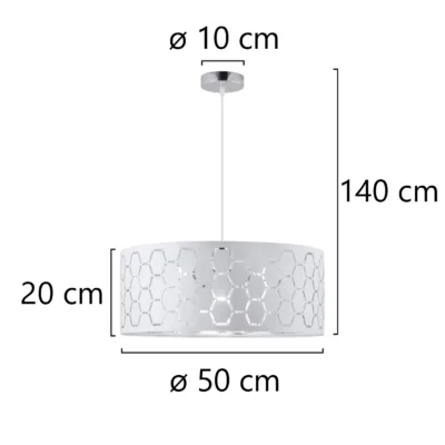 COLGANTE MADISON BLANCO/CROMO 1 X 60W E-27