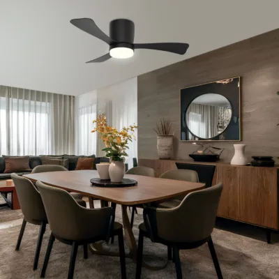 VENTILADOR KENT NEGRO 107CM 3 PALAS LED 18W