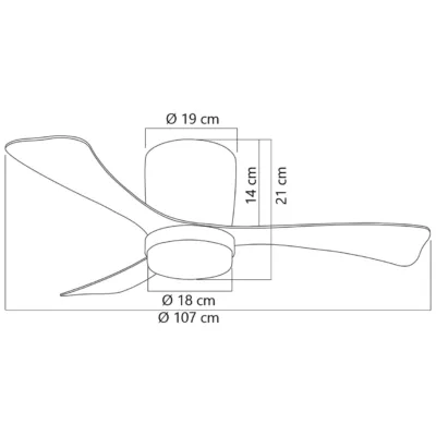 VENTILADOR KENT NEGRO 107CM 3 PALAS LED 18W