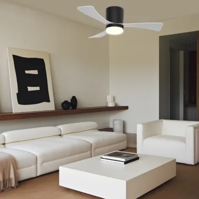 VENTILADOR KENT NEGRO BLANCO 107CM 3 PALAS LED 18W