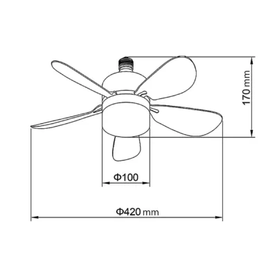VENTILADOR NANO BLANCO 40CMS 5 PALAS - E-27