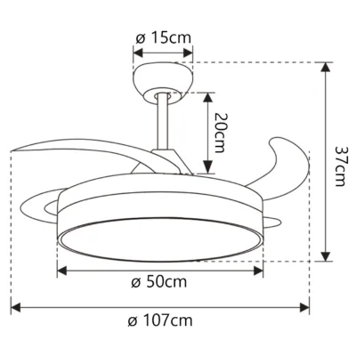 VENTILADOR ZAFIR BLANCO 50CMS 3 PALAS